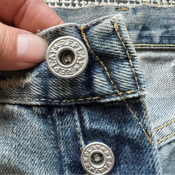Vintage Distressed Denim Replay Jeans Denim - Picture 5 of 14